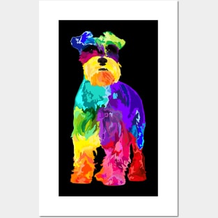 Dog Lover Gifts Mini Schnauzer Colorful Miniature Schnauzer Posters and Art